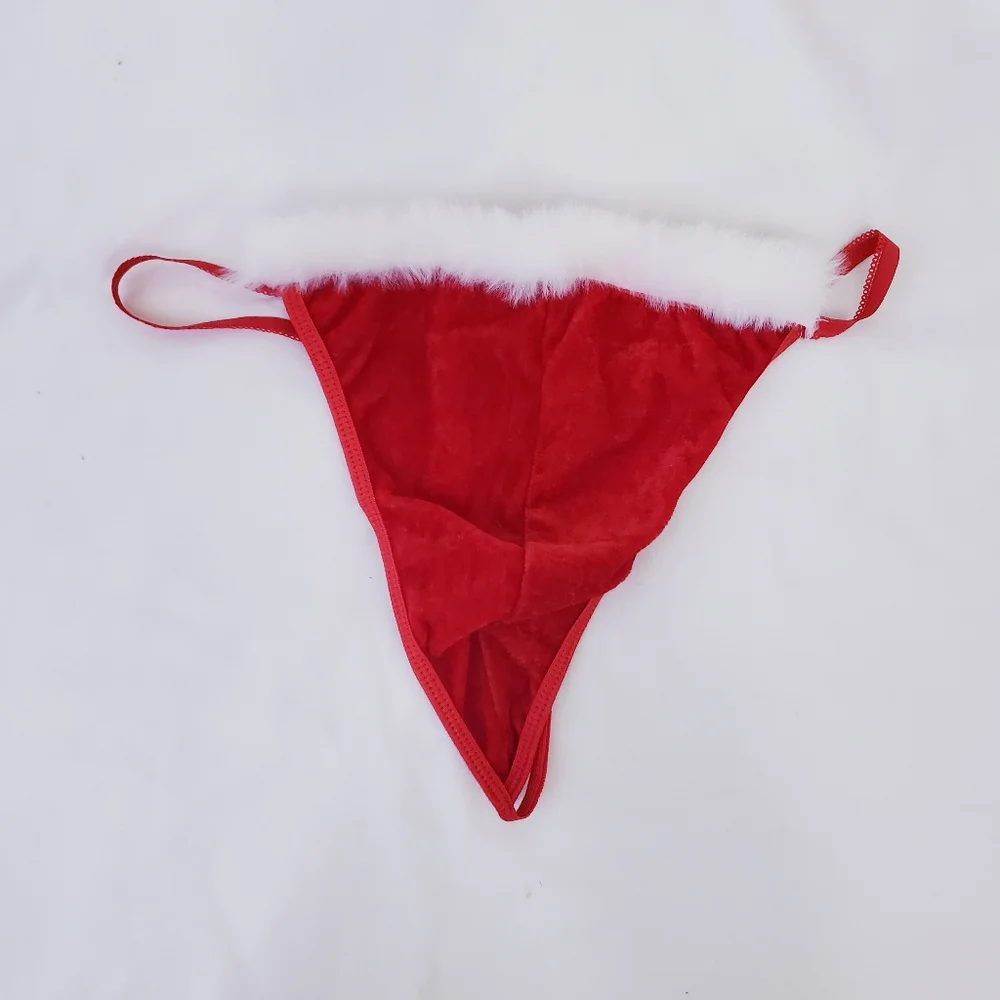 Christmas Red Santa Men's G String Thong T Back Underwear Large NWOT